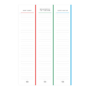 3pk Sticky Notepad Checklist