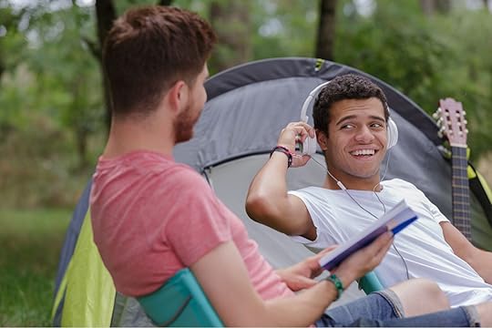 camping etiquette - two guys at a campsite
