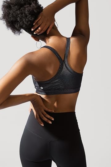 popflex stardust collection estelle zip bra black glitter back