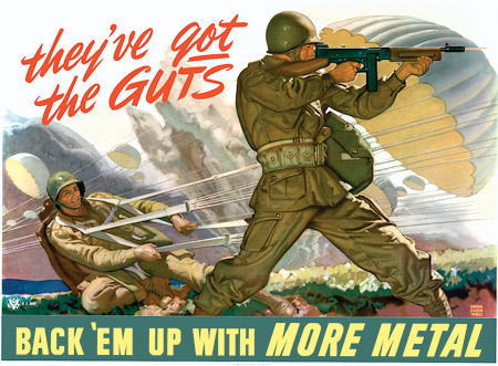 US poster encouraging conservation of metal for military purposes. Read more: 