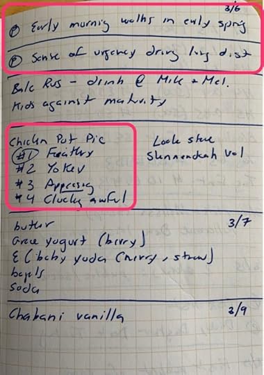Page from my Field Notes notebook. Items highlighted in the red boxes were transferred to my Obsidian daily notes