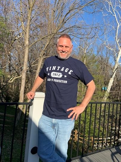 Me, at fifty, with my birthday shirt, courtesy of the folks.