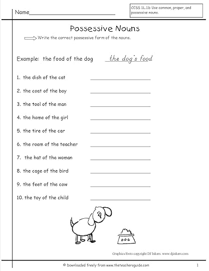 possessive nouns worksheets from the teachers guide