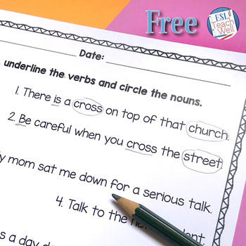circle the nouns worksheet worksheet list