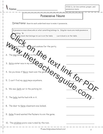 second grade possessive nouns worksheets