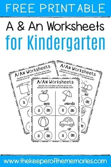 free printable a an worksheets for kindergarten