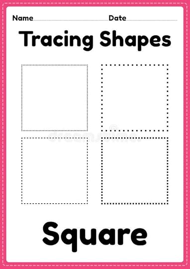 tracing square shapes worksheet for kindergarten and preschool kids for educational activities in a printable stock vector illustration of kindergarten shapes 215964993
