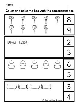 halloween math worksheet kindergarten preschool numbers 1 10 freebees printable