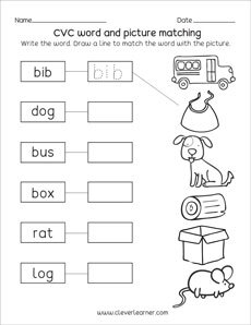cvc word worksheets for preschool and kindergarten kids set 1