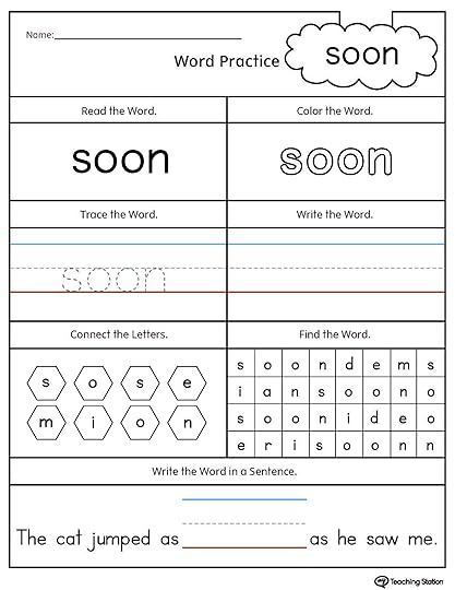 kindergarten high frequency words printable worksheets myteachingstation com