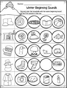 free winter worksheets for preschoolers kindergarten