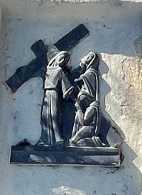 Station of the cross depicting Jesus meeting the women of Jerusalem