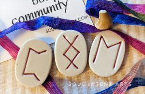Elder Futhark runes Ehwaz, Ingwaz, then Perthro