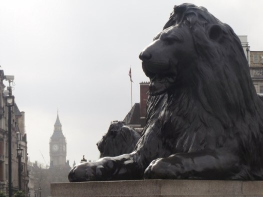 Trafalgar Square, Big Ben, Lion, London