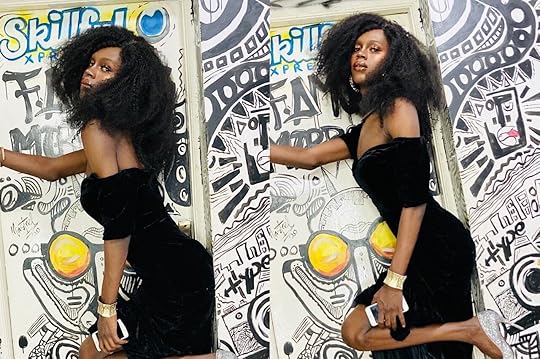 Collage of two images of Drag queen Onyx Godwin Ogaga