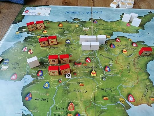 The blocks representing Henry VI in the last image have been replaced by white blocks. Several groups of red blocks still form a line down the centre of the image. A few more white blocks are in the top right.