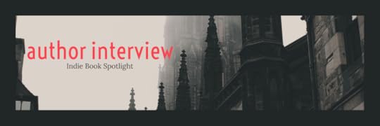 a foggy cathedral; text says 'author interview: indie book spotlight' 
