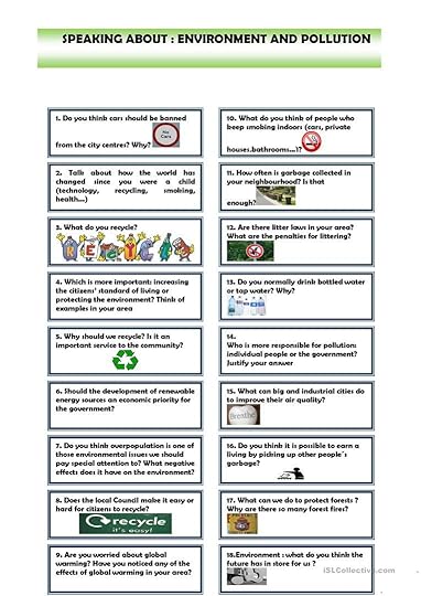 speaking about environment and pollution shape