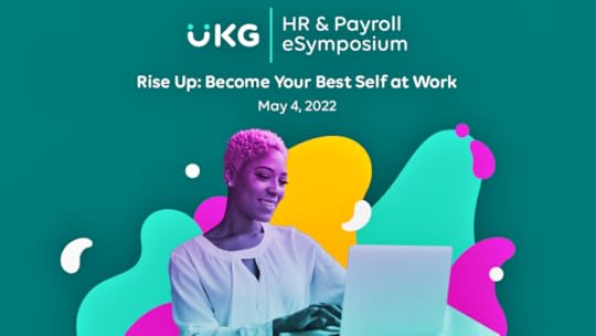 employee at desk in front of laptop learning at an esymposium to become best self at work