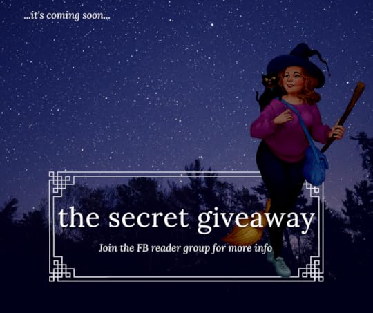 A friendly witch in the dark, secret, starry sky...