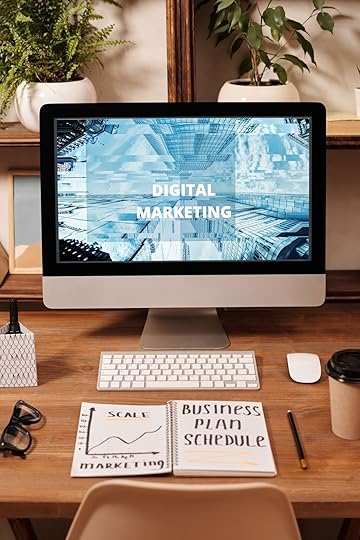 Outsource your marketing to grow your business. Digital marketing computer screen.