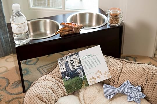 Dog bowl and dog bed at the hotel Montage Palmetto Bluff
