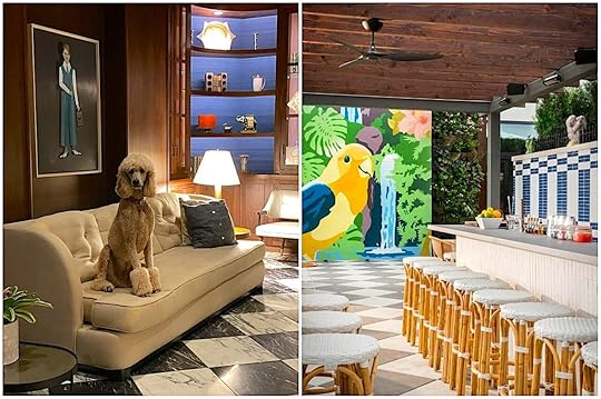 Collage of photos from Perry Lane hotel 