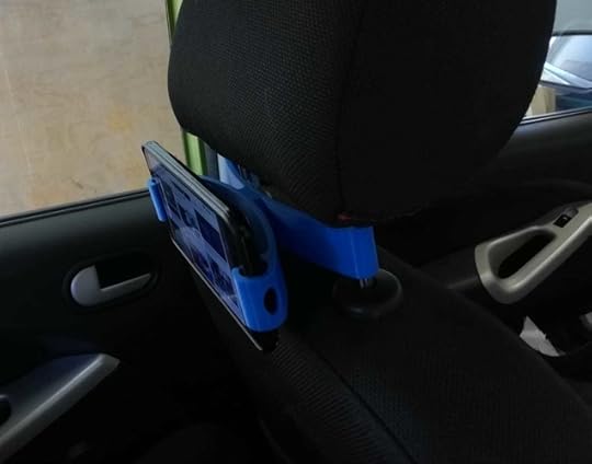 3D Printed Car Headrest Cell Phone Holder by mynhardt