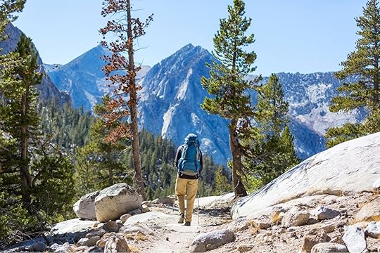 man hiking in the sierra