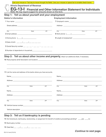 Form EG13I Illinois Department of Revenue