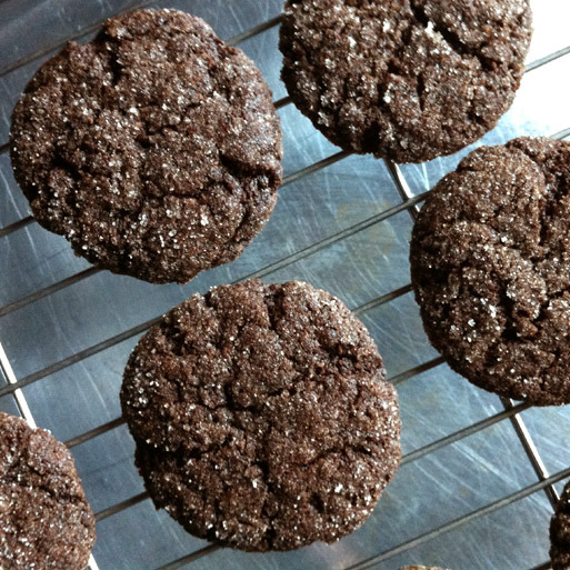 Hot Italian Cocoa Cookies cooling on a rack