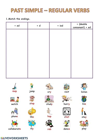 regular verbs past simple interactive worksheet