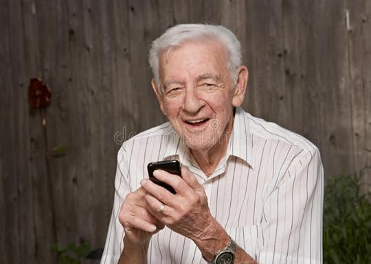 Old Man With Smart Phone Royalty Free Stock Photos Image