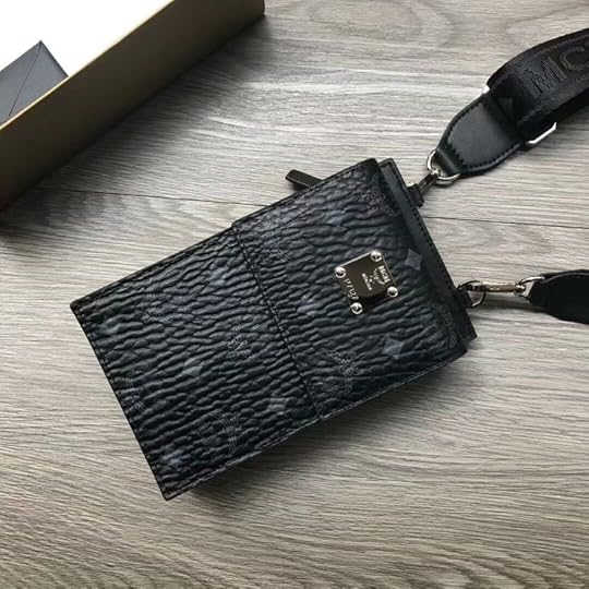 Buy Replica MCM Crossbody Phone Case in Visetos (Black