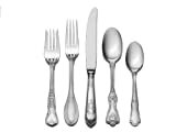 Wallace Hotel Lux 77-Piece 18/10 Stainless Steel Flatware Set, Silver, Service for 12 -