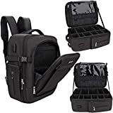 Relavel Makeup Backpack Large Makeup Case for Makeup Artist Cosmetic Storage Organizer for Women Waterproof Travel Bag Black
