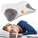 CPAP Pillow for Side Sleeper, IKSTAR 2 in 1 Neck Cervical Pillow Pain Relief Sleeping, Memory foam Neck Support Pillow for Side Sleeping Ideal for All CPAP Masks User, Prevent Air Leaks & Squeeze Face