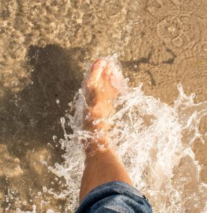 Foot splashing in water