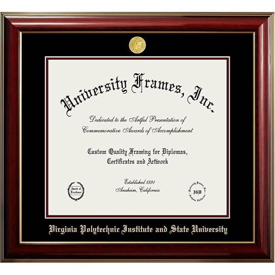 VT Virginia Tech Classic Diploma Frame Alumni Hall