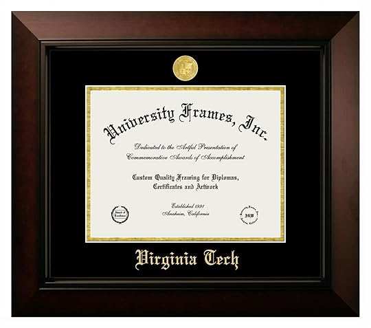 Virginia Tech Diploma Frame in Classic Mahogany with Gold