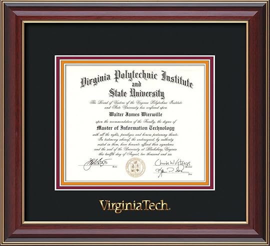 Virginia Tech Diploma FrameChe Lacquerw/VT Wordmark