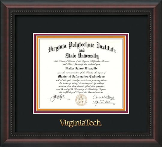 Virginia Tech Diploma Frame Mahogany Braid w/Embossed