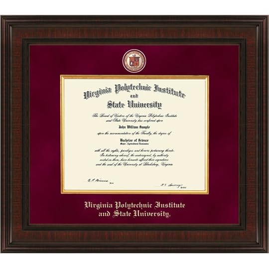 Virginia Tech Bachelor's Excelsior Diploma Frame