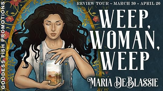 Goddess Fish book tour banner for Weep, Woman, Weep