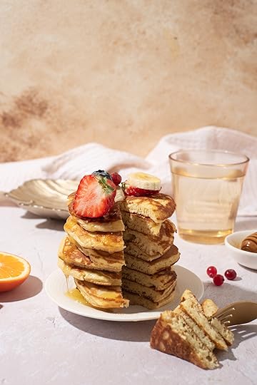 stack of vanilla super sculpt pancakes recipe sculpt protein cookbook by cassey ho blogilates nutrition