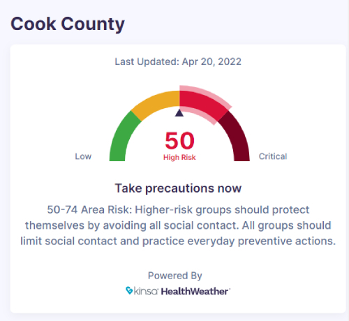 See for yourself at https://healthweather.us/map/illinois-il/cook-county-17031?mode=covid_risk