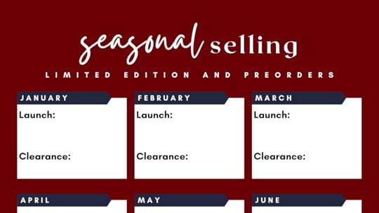 what to make to sell online, a free calendar planner for makers and creatives on Etsy and Shopify Seasonal Marketing Calendar Blank Template