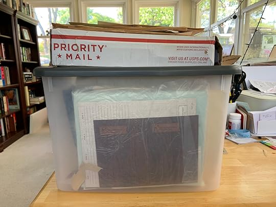 A few of the boxes of papers for me to wade through