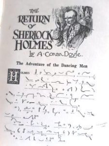 opening page of The Return of Sherlock Holmes in shorthand