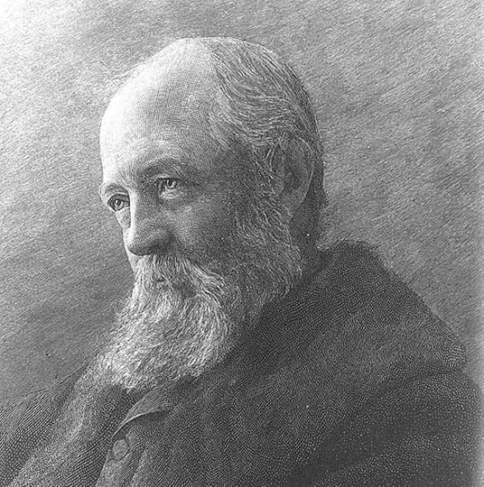 An half-length portrait of an elderly Olmsted with a thick white beard, wearing a suitcoat and looking left